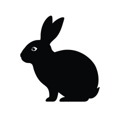 Obraz premium a Rabbit or Bunny or Hare Silhouette for Art Illustration isolated on white background 