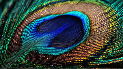 Obraz premium closeup of a shiny peacock feather