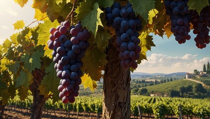 Naklejka premium vineyard in autumn