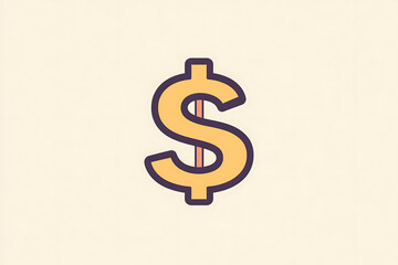 Fototapeta premium A simple and clean dollar symbol icon ($) designed in a minimalist style