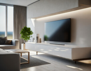 Obraz premium Nowoczesny salon apartament wizualizacja 3d