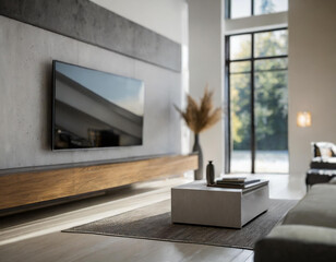 Telewizor w nowoczesnym salonie