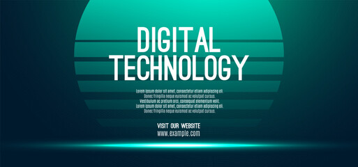 Digital technology speed connect blue green background, cyber nano information, abstract communication, innovation future tech data, internet network connection, Ai big data, line dot illustration 3d