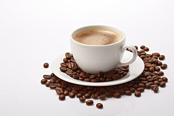 Obraz premium cup of coffee on isolated white background
