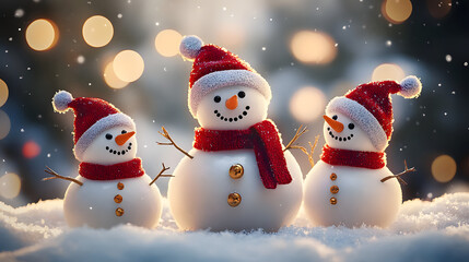 Fototapeta premium Cute Snowman chrismas