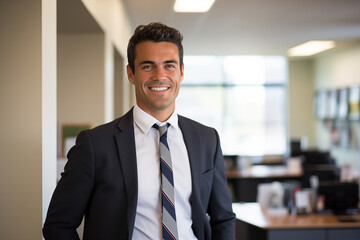 Fototapeta premium Young handsome man business uniform