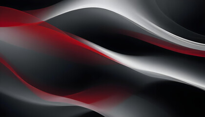 Red and black abstract wavy shapes in a dark background