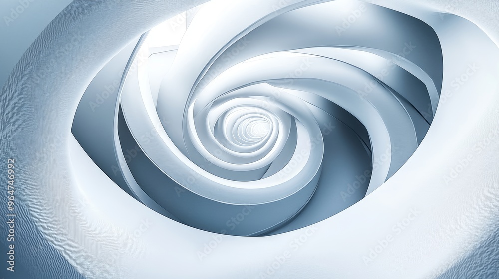 Wall mural A spiral shape is shown in white