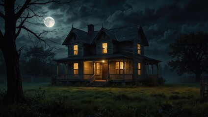 haunted house in the woods