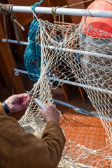 fishing nets in the harbor