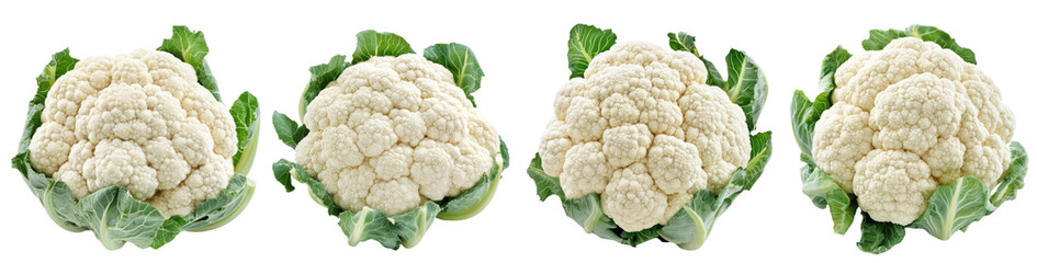 Cauliflower isolated on a transparent background.