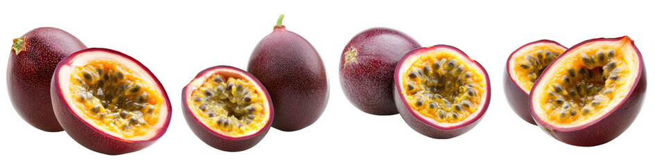 passion fruit isolated on a transparent background.
