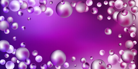 Flying metal balls of different sizes on a gradient background. creative background