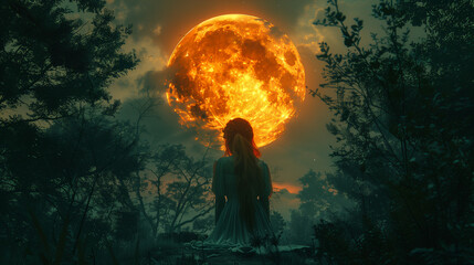 person over the moon