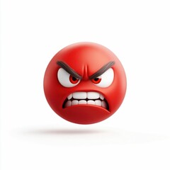 Angry Emoji on White Background