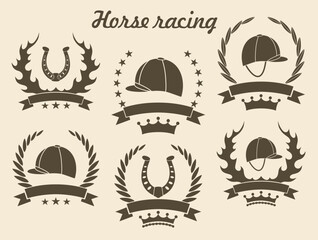 Horse racing logo. Isolated Horse racing on white background