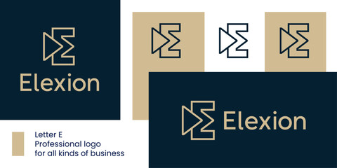 Geometric E with Forward Arrow Design.