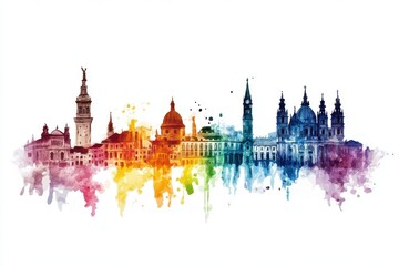 Obraz premium hungarian parliament old city