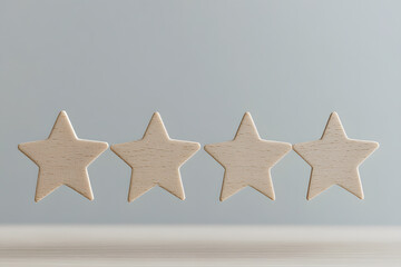Fototapeta premium Customer Review Awarding Five Stars | Positive Feedback and Satisfaction Rating for Excellent Service