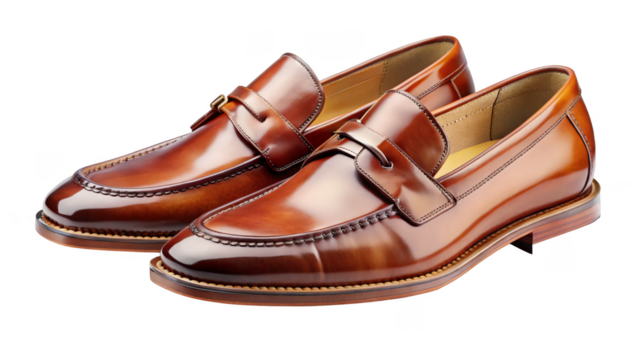 Loafers on transparent background.