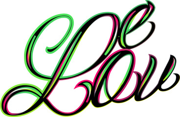 LOVE. Lettering typography poster vector design for valentines day, romantic, wedding banner. Modern calligraphy, Love gradient color text