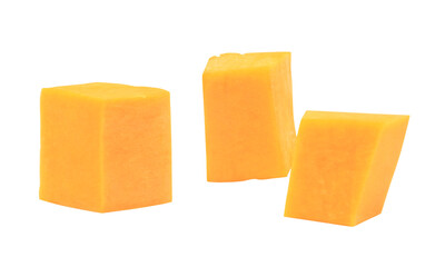 Pumpkin slices. Fresh vegetable. Autumn print. Isolated on transparent background. Side view