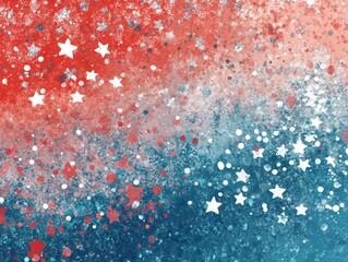 Red and Blue Starry Night with Watercolor Splatter, Abstract, Stars, Night Sky
