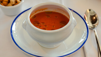 Delicious Tomato soup in bowl