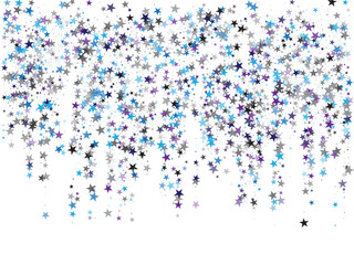 Glitter Iridescent Stars. Holographic Sparkle Fall Confetti.  Shiny Holiday Light Effect. Vector Illustration.