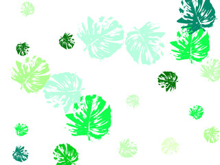 Chaotic Leaf On White Background.  Spring Sale Vector Illustration. 
