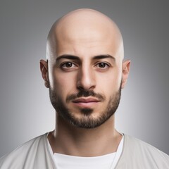 Handsome Male Portraits on White Background for Face Mapping