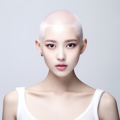 Beautiful Headless Female Portraits on White Background for Animation Mapping