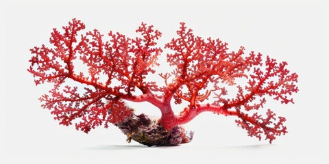 A close-up view of a vibrant red plant on a white background, ideal for use in botanical or lifestyle photography
