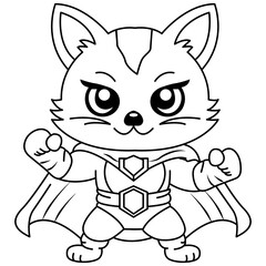Cat Animal Superhero Outline