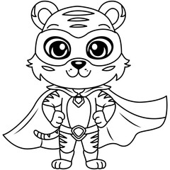 Tiger Animal Superhero Outline
