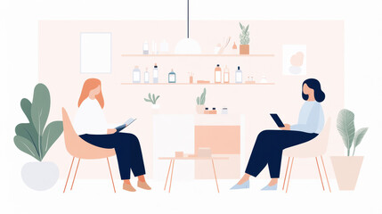 patients consulting with homeopathic healthcare providers in a serene and holistic setting.