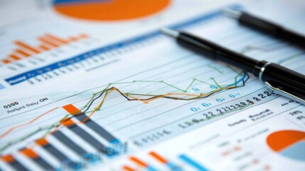 A person is pointing at a graph with a pen on it