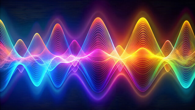 Abstract digital wave patterns with pixelated edges, giving a retro video game-inspired look with glitch effects