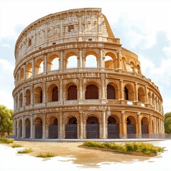Fototapeta premium The Ancient Ruins of a Roman Coliseum