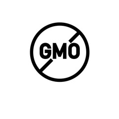 Non Gmo, Organic Solid Flat Vector Icon Isolated on White Background.