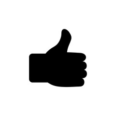 Thumbs Up Hand, Social Network Like Solid Flat Vector Icon Isolated on White Background.
