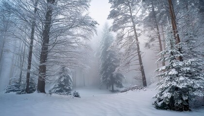snow covered trees