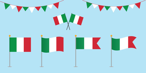 Obraz premium Italian flags sets vector illustration