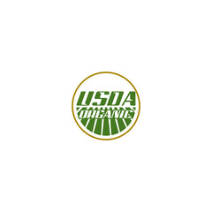 USDA organic shield sign isolated on white background