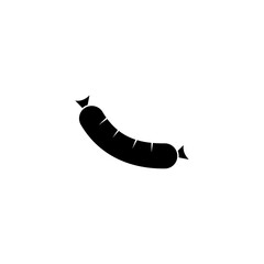 Sausage grill in black simple silhouette icon isolated on white background