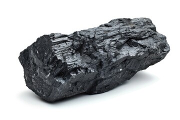 Obraz premium A small piece of coal sitting on a white background