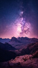A Starry Night Over Purple Mountains