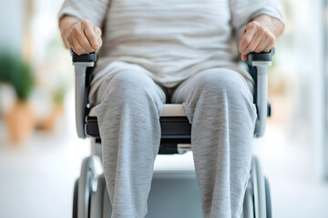 Obraz premium Comfortable Stairlift Ascending with Elderly Person | Mobility Solutions for Senior Accessibility