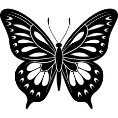 Butterfly Silhouette Vector Art Illustration