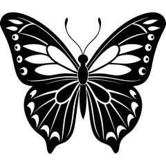Butterfly Silhouette Vector Art Illustration